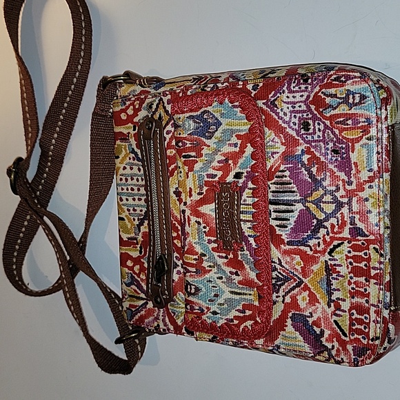 SAKROOTS ARTIST CIRCLE SIGNATURE COATED CANVAS CROSDBODY BAG - Picture 1 of 9